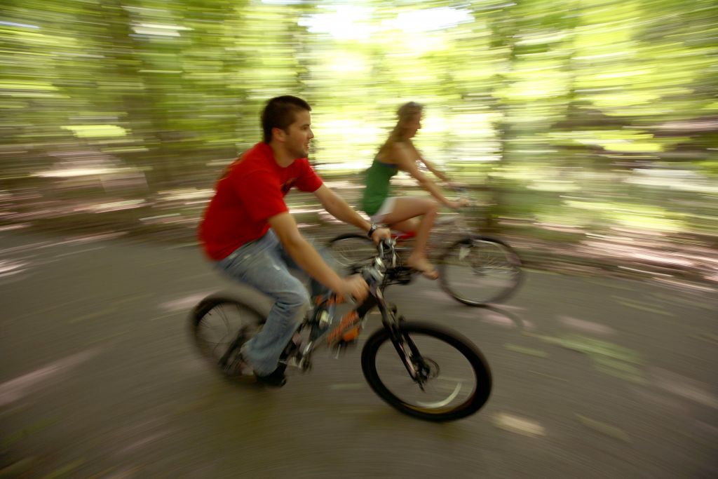 2 People Biking at Potato Creek State Park