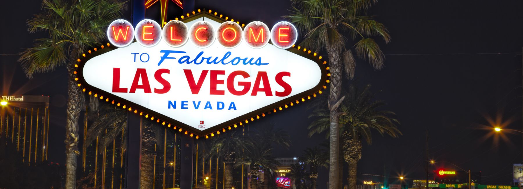 Welcome to fabulous Las Vegas sign at night