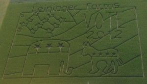 The intricate corn maze at Leininger Farms