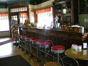 The wooden soda fountain