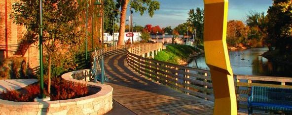 The RiverWalk in downtown Elkhart.