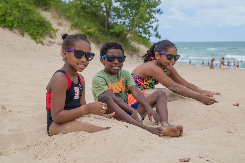 kids at the Indiana Dunes
