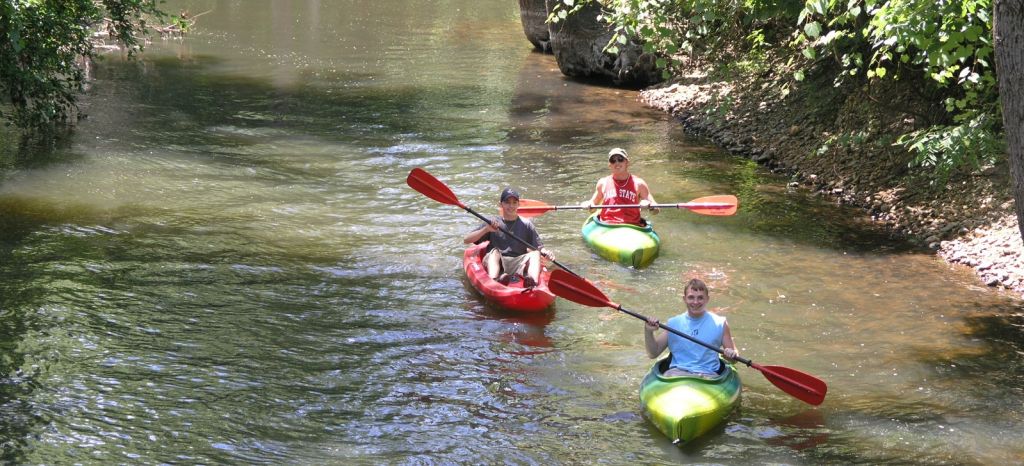 Kayaking on river